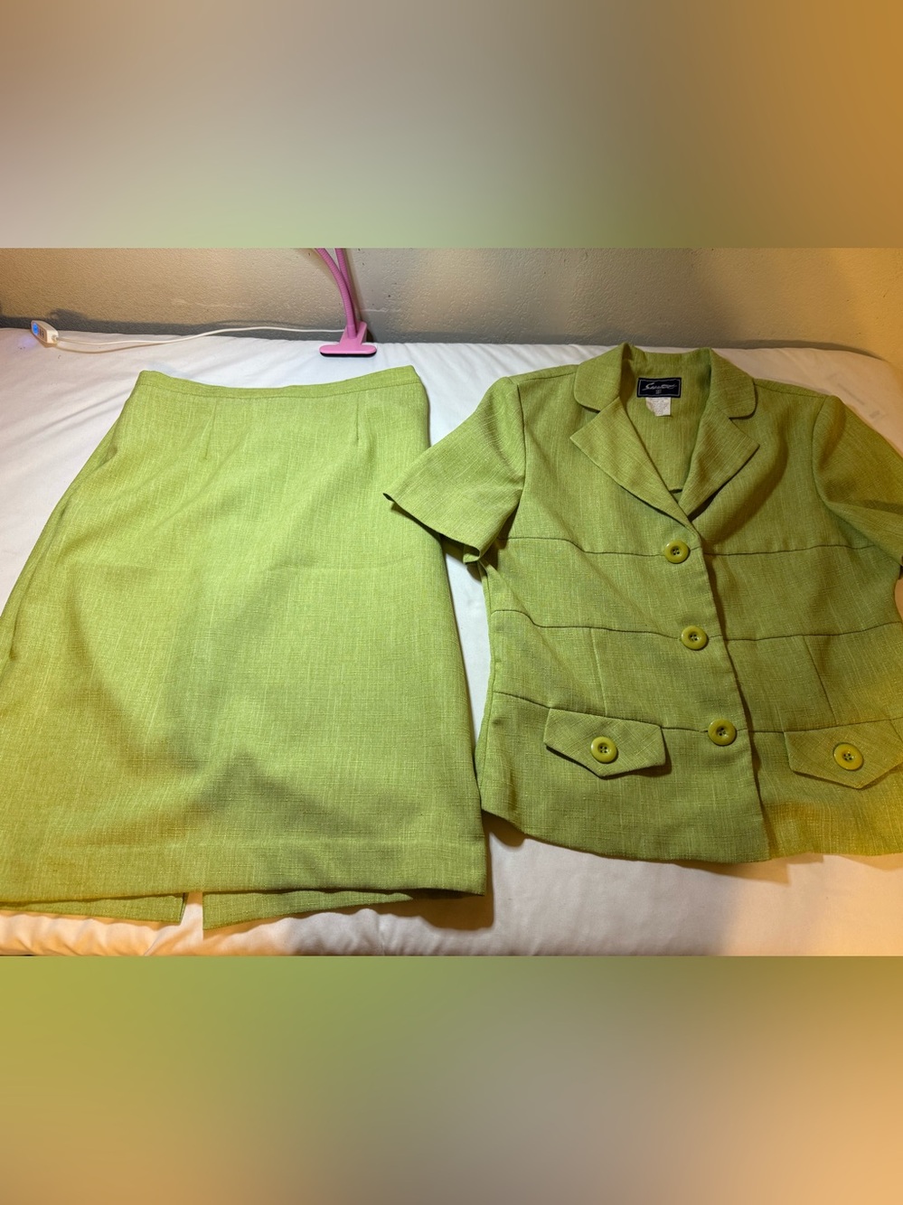 Lime Green Two-Piece Midi Dress Set